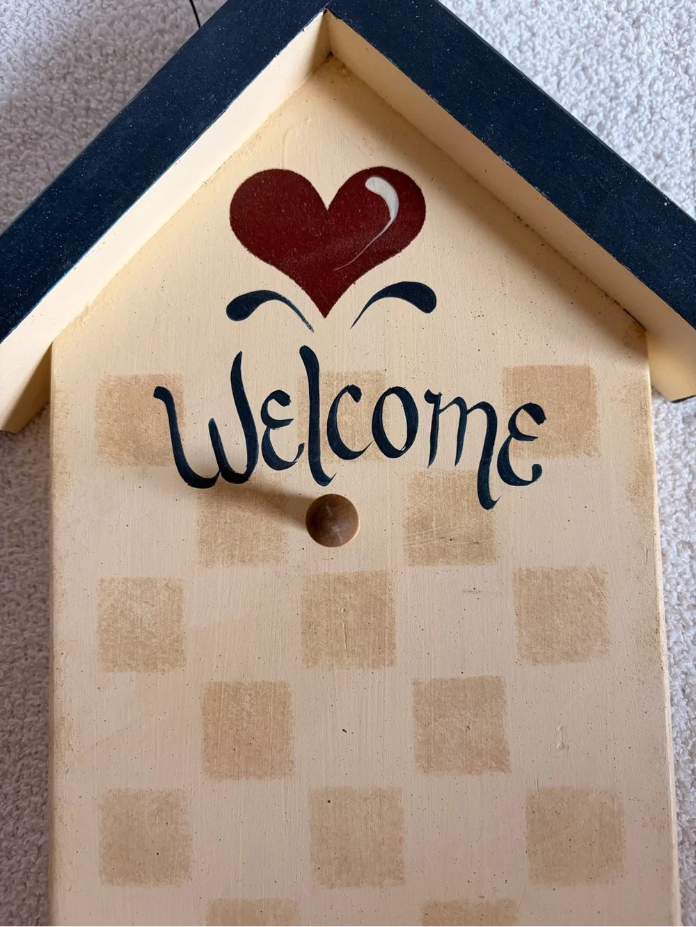Welcome Friends Cream and Navy Wall Hanging